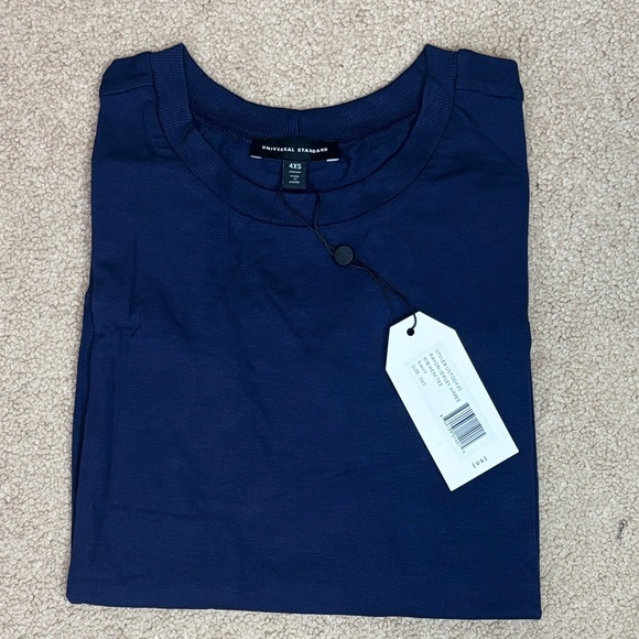 Universal Standard Aimee Rib Hem Tee Navy Blue | Size 4XS (00-0)Rayon stretch - Picture 4 of 12